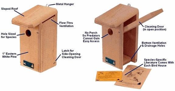 100% Recycled Poly Birdhouse Handmade in USA Sparrow Resistant BLUEBIRD HOUSE 